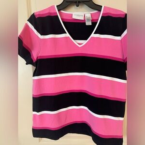 Liz Claiborne Striped t shirt V neck